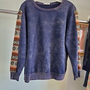 Fair isle sleeve sweatshirt